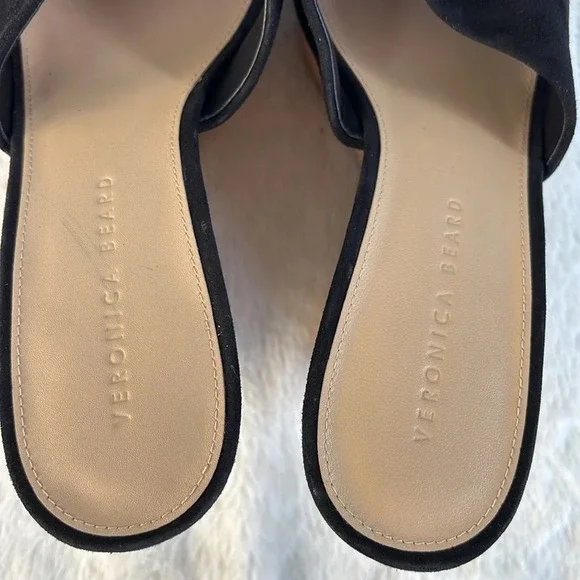 EUC Veronica Beard Womens Dali Suede & Cork Wedge Platform Sandals Black Sz 9.5 - Picture 8 of 8